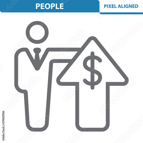 People Icon. Man, Businessman, Broker, Banker, Investing, Investment