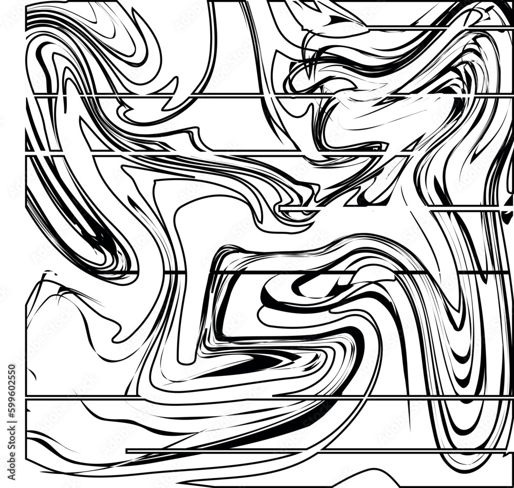 Obraz premium Abstraction with blurry ink and thin straight cuts