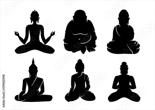 silhouette of a yoga bhuda