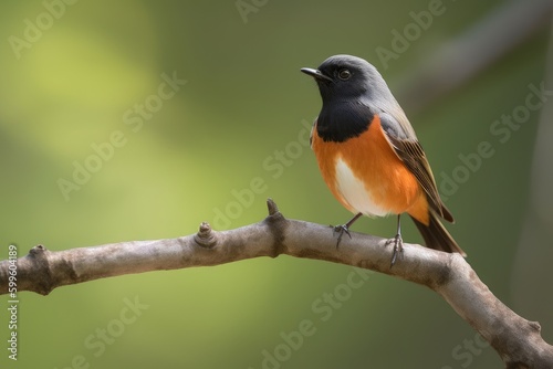 redstart perched on branch, singing its distinctive song, created with generative ai © Alfazet Chronicles
