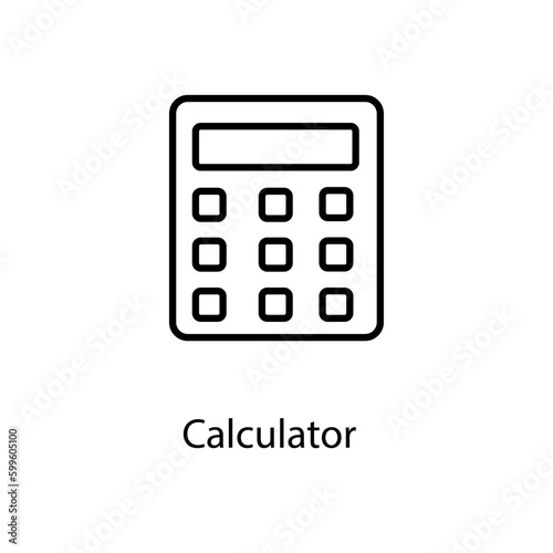 Calculator line icon. Financial symbol.