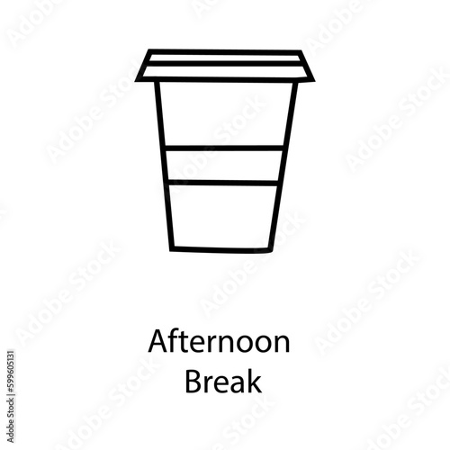 Afternoon break line icon. Some coffee outline sign. Business linear icon.