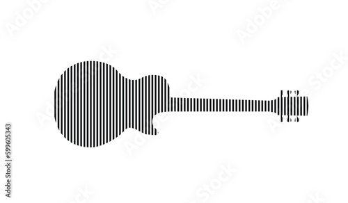 Electric guitar shape , line pattern vector design, illustration.