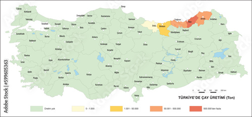 Turkey Tea Production Map, Geography Lesson, Agriculture in Turkey, Tea, Turkey Map, map, geography