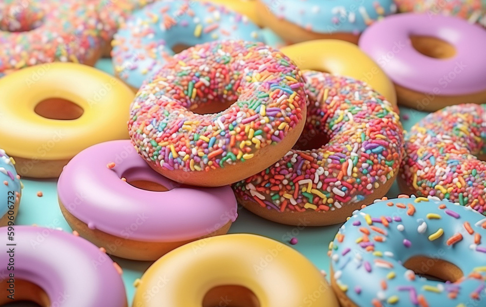 AI generative. Tasty donuts. National donuts day. AI generative. Tasty donuts. National donuts day.