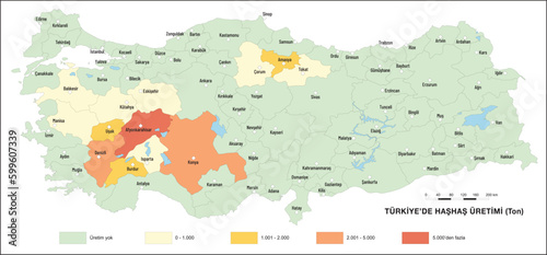 Turkey Poppy Production Map, Geography Lesson, Poppy in Turkey, Turkey Map, map, geography