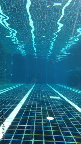 First person point of view of a jump in a pool