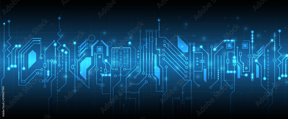 Abstract circuit board futuristic technology processing background