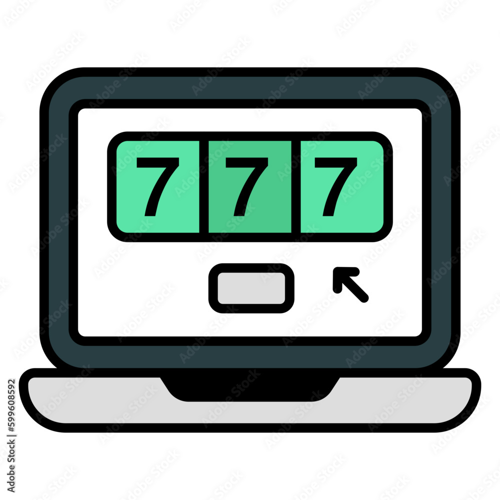 A flat design, icon of jackpot game A flat design, icon of jackpot game