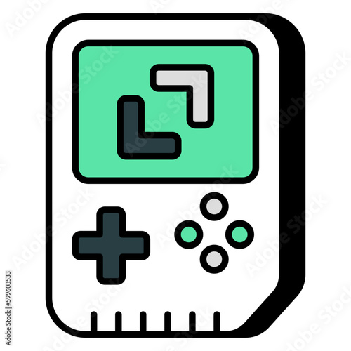 Brick game icon, editable vector