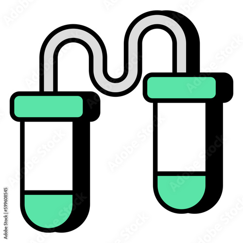 A flat design icon of skipping rope 
