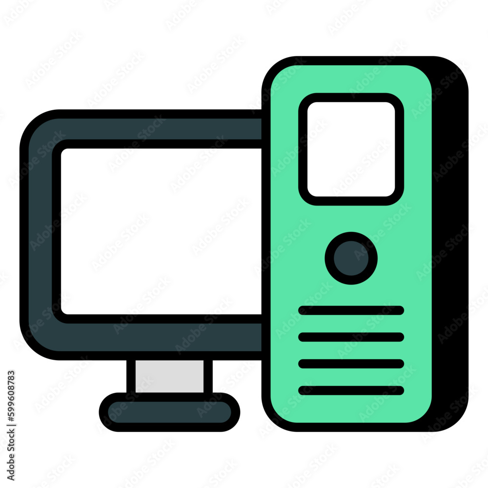 Trendy vector design of computer Trendy vector design of computer