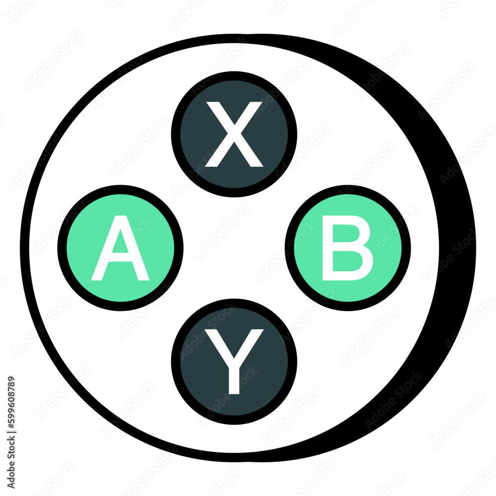 Editable design icon of control buttons