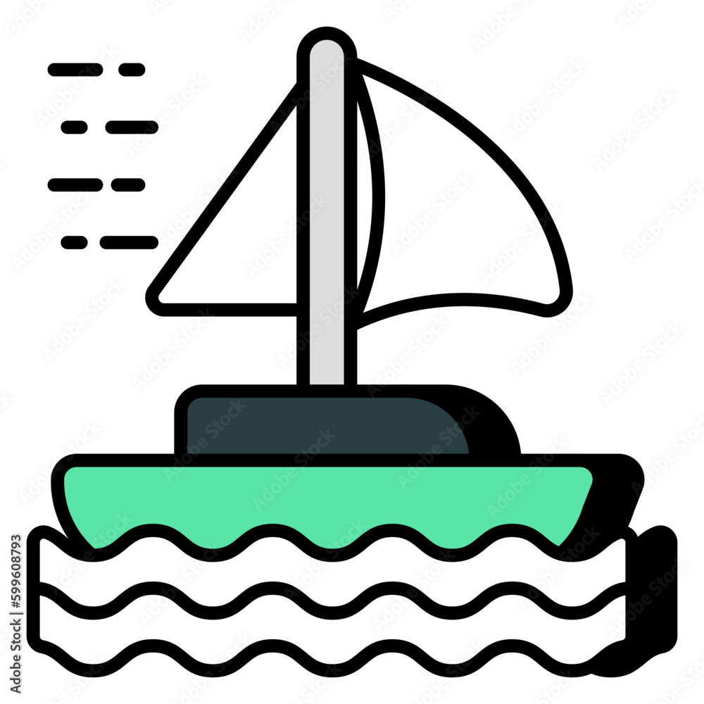 An icon design of sailboat An icon design of sailboat
