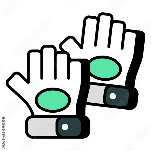 A hand covering icon, flat design of gloves