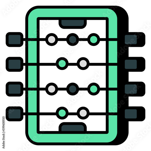 A flat design, icon of foosball