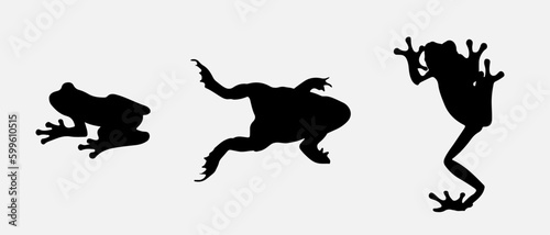 isolated black silhouette of a frog   vector collection