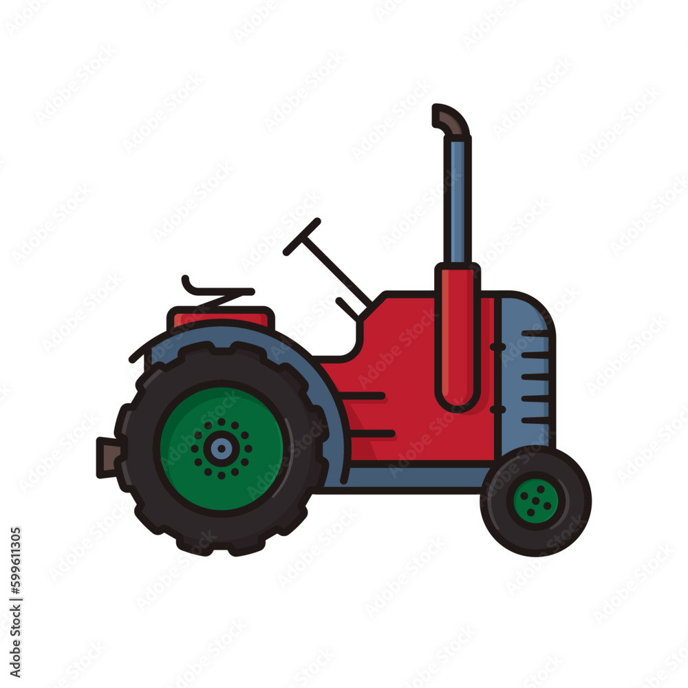 Obraz premium Tractor isolated vector illustration for National Farm Workers Day on June 8