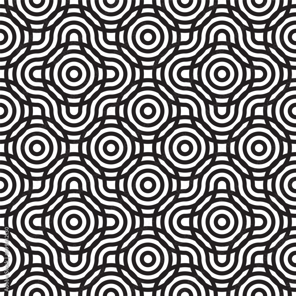 Overlapping Circles And Rounded Shapes Seamless Pattern Overlapping Circles And Rounded Shapes Seamless Pattern