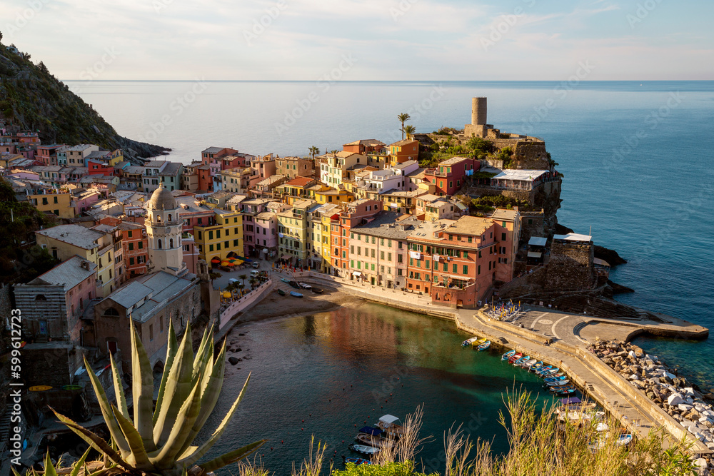 Panorama of Vernazza town in Cinque Terre, Liguria, Italy