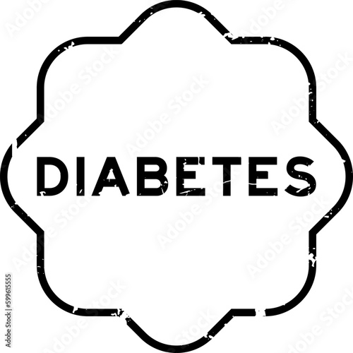 Grunge black diabetes word rubber seal stamp on white background