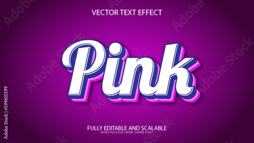 Pink 3D Fully Editable Eps Vector Text Effect