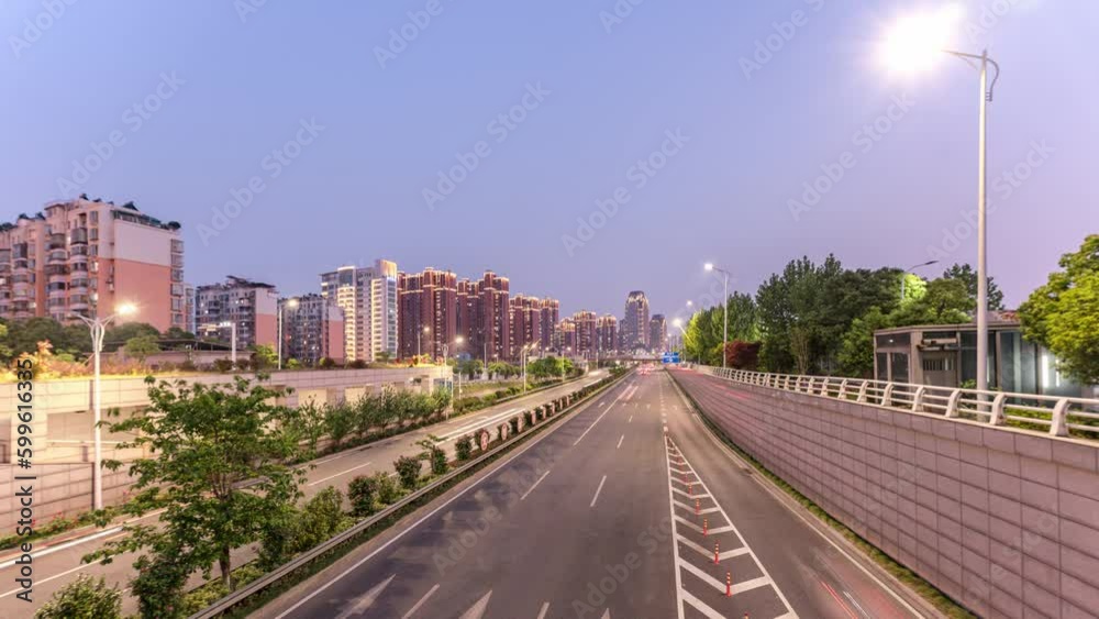 Aerial photography city night scene expressway Aerial photography city night scene expressway