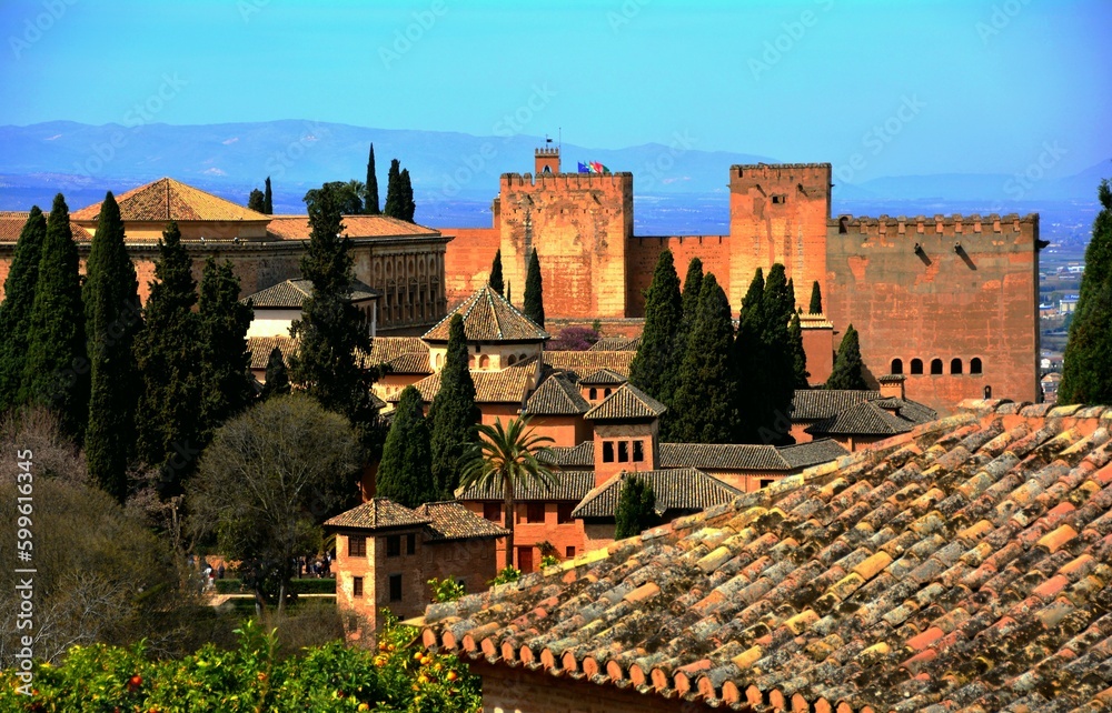 Vue sur l'Alhambra en été, Espagne, Europe 3