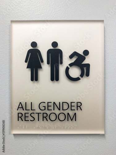  Inclusive All Gender Restroom Sign Photo