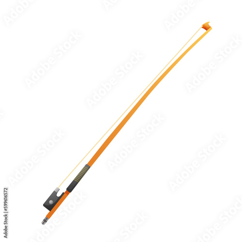 Wooden bow for stringed musical instruments violin, viola, cello, double bass. Musical instrument.