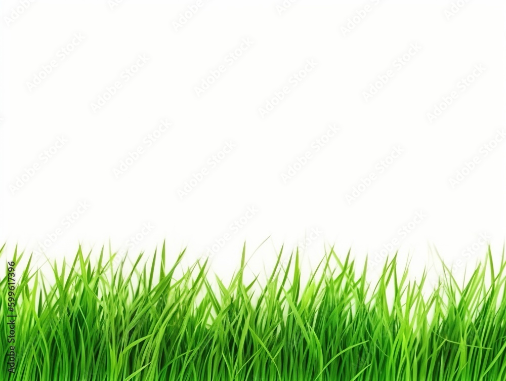 Fototapeta premium green grass isolated on white background. Generative AI