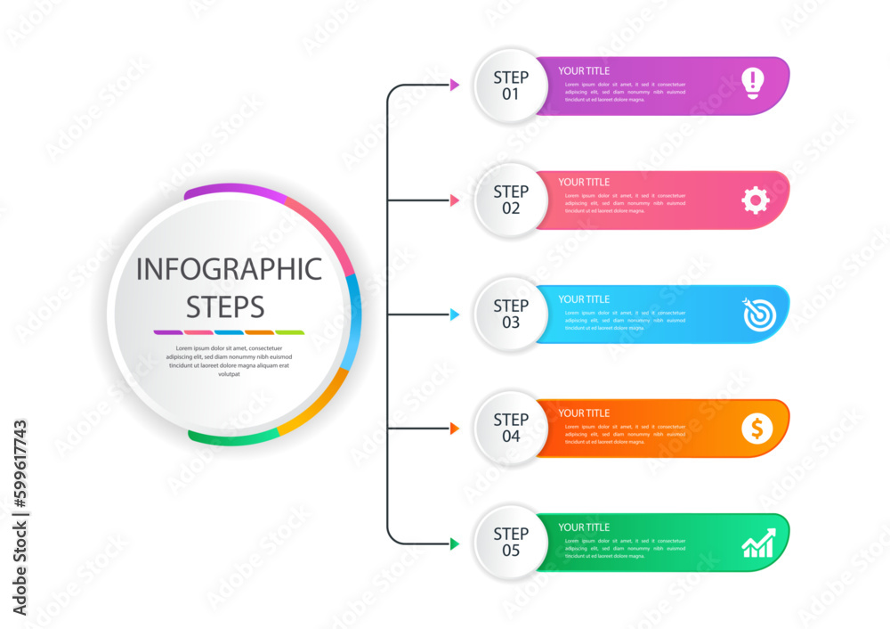 Business infographic thin line process with square template. Vector illustration. Timeline processes with 5 options, steps or parts. Infographic for Business vector. Business infographic thin line process with square template. Vector illustration. Timeline processes with 5 options, steps or parts. Infographic for Business vector.