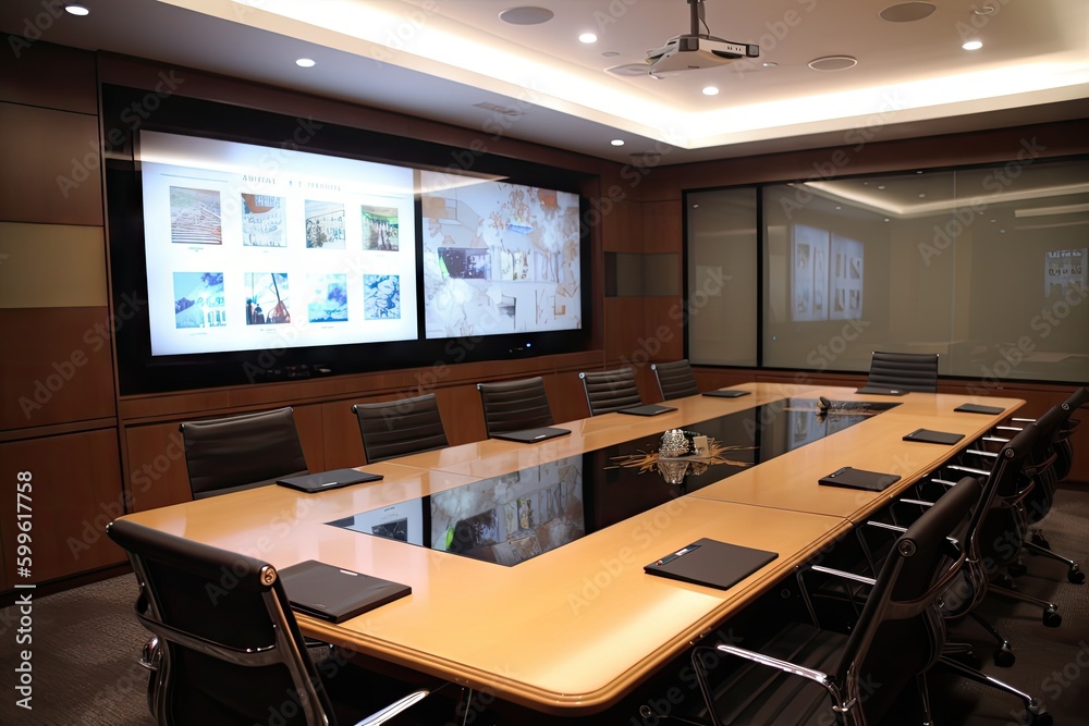 virtual conference room, with large screen and user-friendly interface, for effective collaboration, created with generative ai virtual conference room, with large screen and user-friendly interface, for effective collaboration, created with generative ai