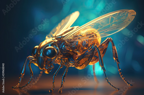 illustration of a fly. Generative AI image. © Ilona