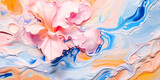 Fresh painting of pink peony flower. Acrilyc painting on canvas. Natural luxury. Beautiful peony. Generative AI