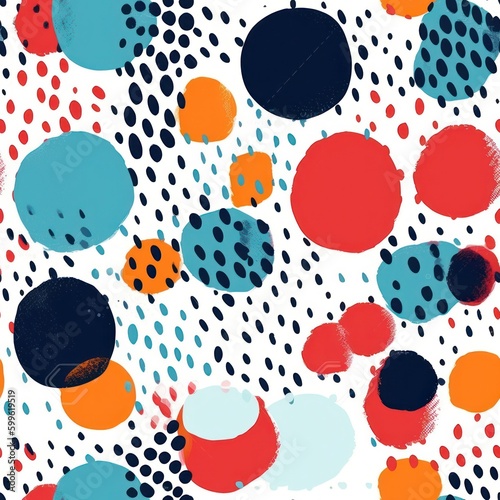 colorful hand drawn circles and shapes background seamless pattern