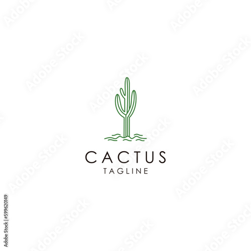 Cactus logo design icon vector