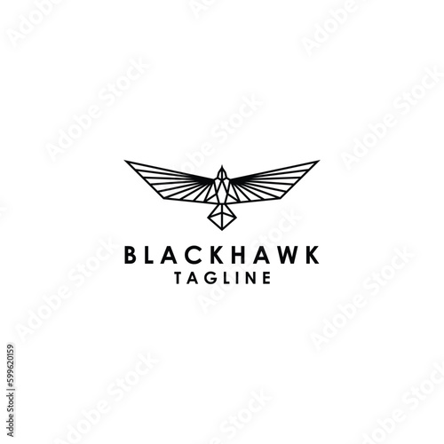 Black hawk logo design icon vector
