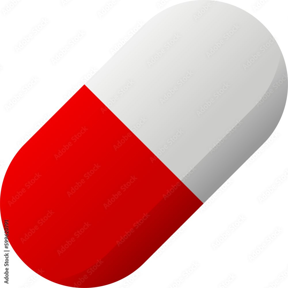 Medicine pill vector illustration. Pill capsule medicine icon for design medical, healthy, first aid and treatment. Rounded pill capsule symbol for treatment, pharmacy, sick, drug and healthcare
