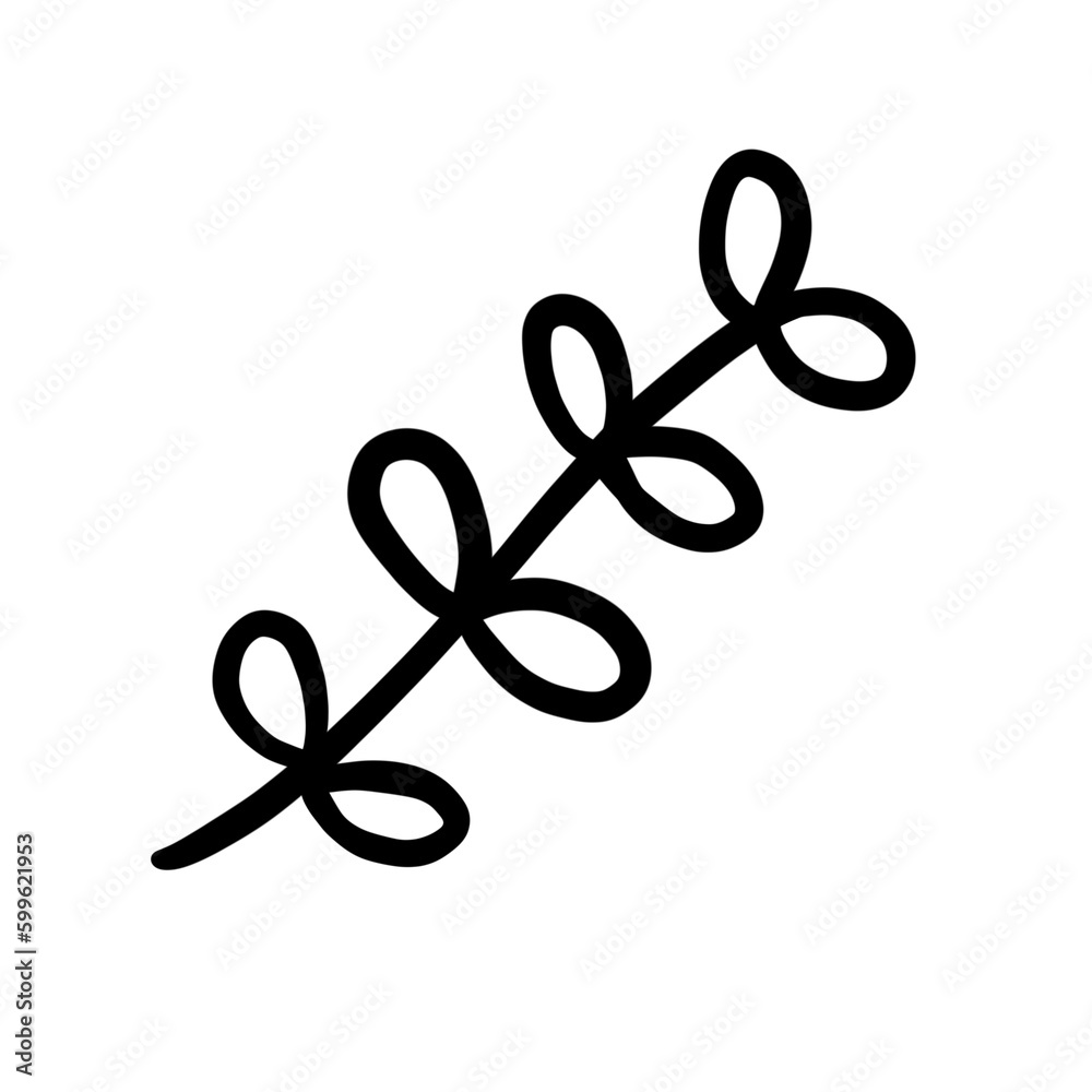 Leaf Doodles Element Color Illustration BW Leaf Doodles Element Color Illustration BW