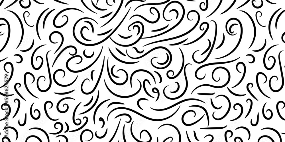 Fototapeta premium seamless pattern curl doodle hand drawn