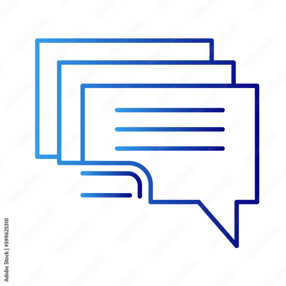 Comment business management icon with blue gradient outline style. communication, app, design, graphic, element, bubble, flat. Vector Illustration Comment business management icon with blue gradient outline style. communication, app, design, graphic, element, bubble, flat. Vector Illustration