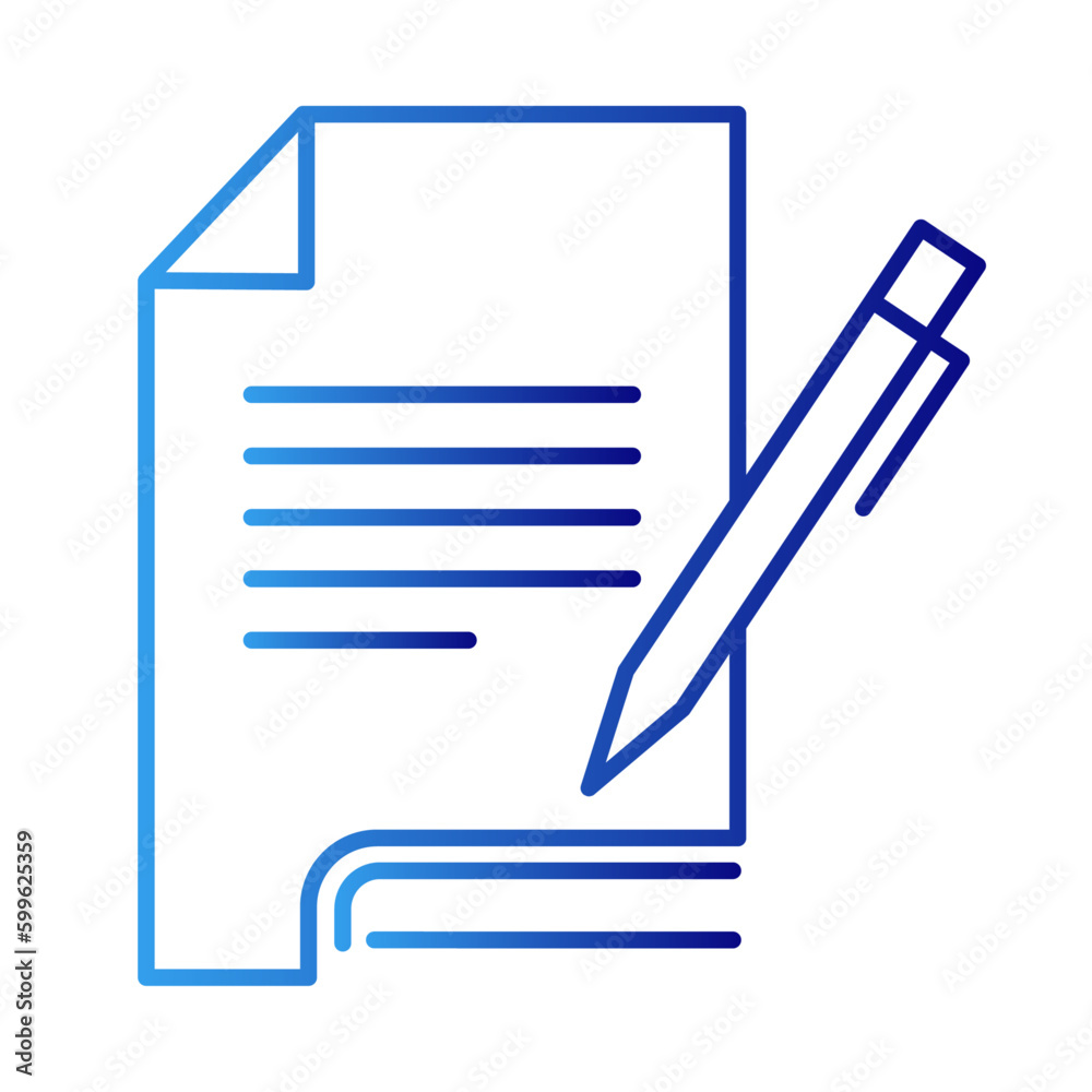 Contract business icon with blue gradient outline style. deal, line, finance, outline, writing, pen, office. Vector Illustration Contract business icon with blue gradient outline style. deal, line, finance, outline, writing, pen, office. Vector Illustration