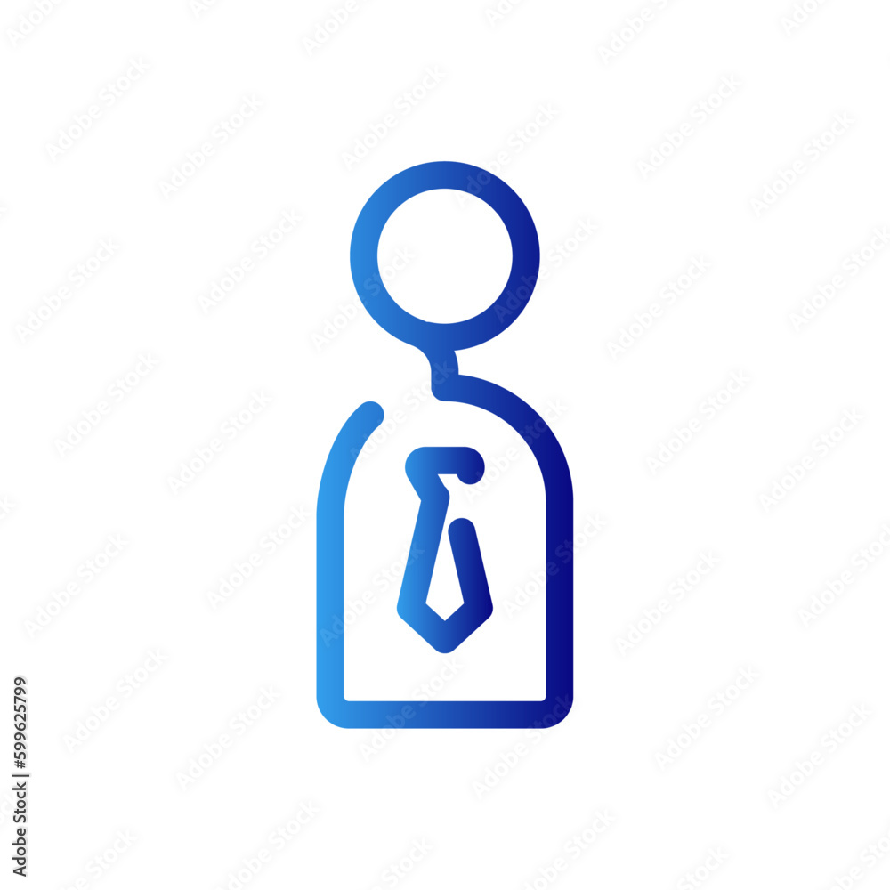 Businessman business icon with blue gradient outline style. set, avatar, symbol, man, user, profile, office. Vector Illustration Businessman business icon with blue gradient outline style. set, avatar, symbol, man, user, profile, office. Vector Illustration
