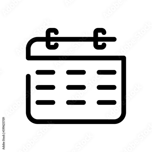 Schedule business icon with black outline style. reminder, meeting, appointment, organizer, deadline, day, year. Vector Illustration © SkyPark