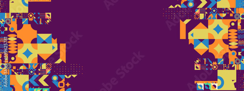 Colorful colourful vector retro geometric shapes mosaic background