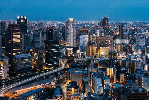 Night skyline of Osaka City, Japan
