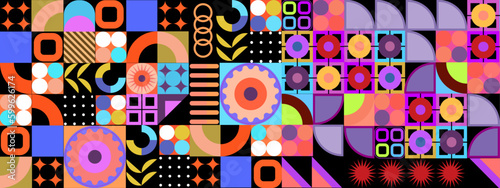 Flat design colorful colourful geometric mosaic pattern background