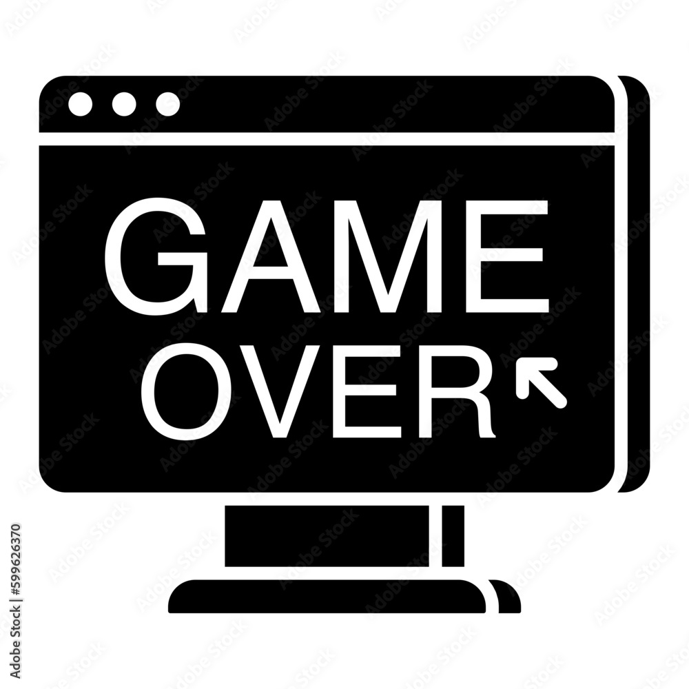 A solid design, icon of game over A solid design, icon of game over