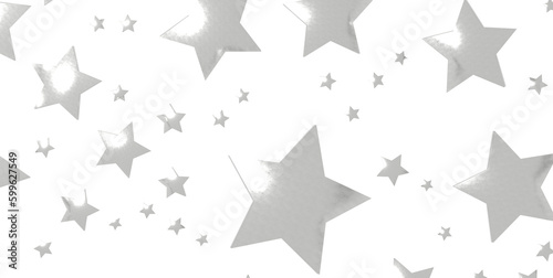 Fototapeta Naklejka Na Ścianę i Meble -  Seamless pattern with small silver stars on white background. - png transparent